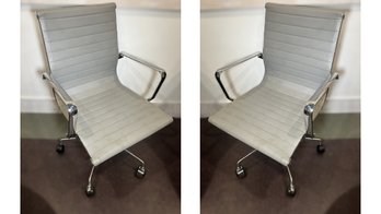 Pair Of Gray Modern Ergonomic Desk Chairs $500 Each Retail