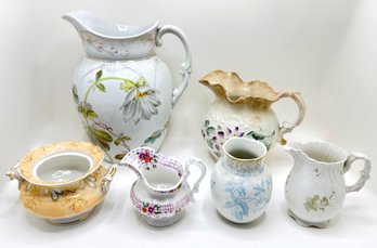 Vintage Fine China Pitchers & Bowls By Yale, Wheeling & Italian