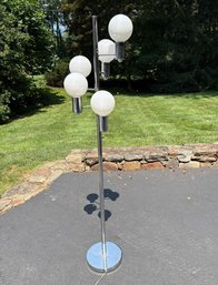 Mid Century Modern Cascading Chrome Five Light Floor Lamp In The Style Of Robert Sonneman