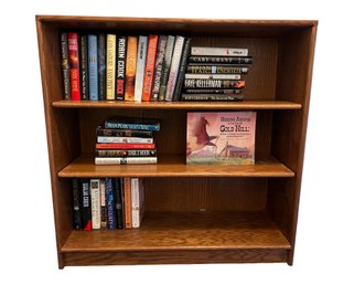 Solid Bookshelf With Assorted Books  36 Tall X 36 Long X 12 Deep