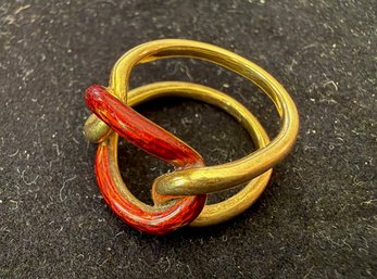 Vintage Gucci Gold & Red Enamel Ring