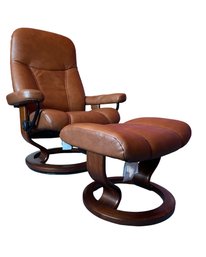 Stressless By Ekornes Consul Recliner Chair & Ottoman  Made In Norway  Excellent Condition