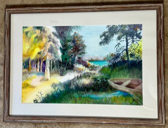 Framed Water Color Signed AS. B.