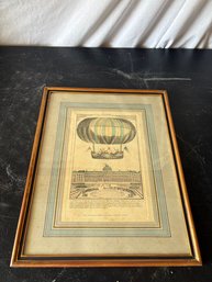 Vintage Paris Hot Air Balloon Print