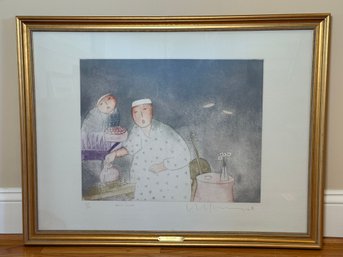 Eng Tay 'Homework' Pencil Signed & Numbered Original Color Lithograph