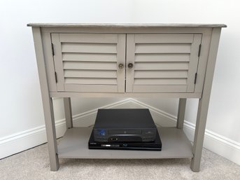 Lightweight Petite Console With Louvered Doors