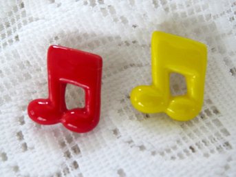 A Pair Of Ceramic Musical Notes Pins