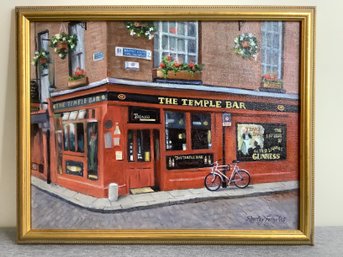 Framed Painting Of 'the Temple Bar' By Shirley Fernekes Signed