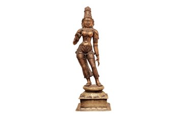 Devi Parvati Goddess Uma  Brass Sculpture  18.5H