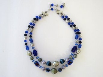 Double Strand Art Glass Bead Necklace - Japan