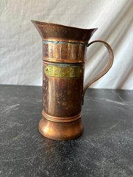Vintage French Copper And Brass Tankard