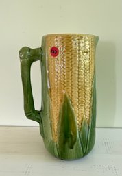 Majolica Corn Pitcher