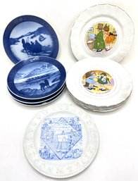 10 Plates: Set Sarreguemines Talking Plates, Royal Copenhagen Christmas Plates & More