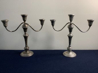 Sterling Silver Weighted Candelabras Lot Of 2