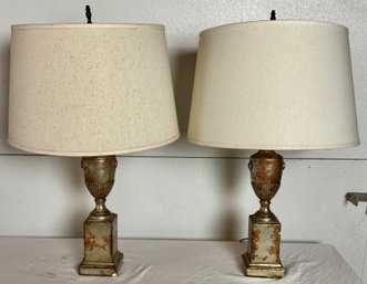 Pair Of Vintage Borghese Plaster Lamps