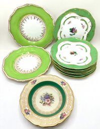 8 Vintage China Plates With Gold Accents, 2 Anchor Plates & 3 Rosenthal Ivory Bowls