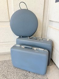 Trio Of Vintage Tri-taper Hard-sided Luggage By American Tourister