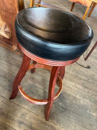 Single Bar Stool Black Leather? - Top Swivels
