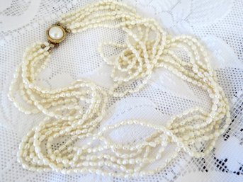 6 Strand Petite Rice Pearls Necklace