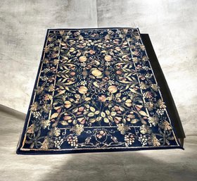 Oriental Weavers Contessa Collection Floral Area Rug  ~ Dark Blue  ~ 4' X 5'3'