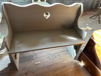 Cute Gray Painted Garden Bench