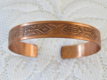 Native American Inspired Solid Copper Cuff Bracelet