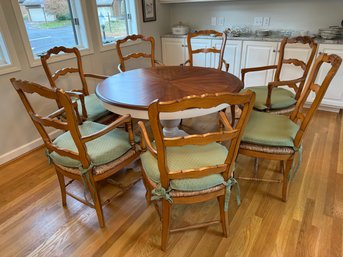 Seven Beautiful French Country Ladder-Back Dining Chairs