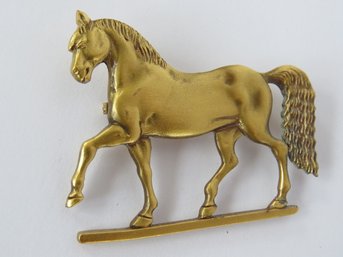 Vintage MFA Museum Of Fine Arts HORSE Pin Brooch Gold Tone