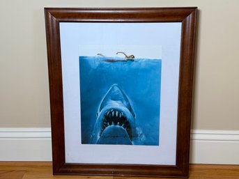 An Autographed Roger Kastel Jaws Film Framed Poster