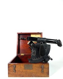 1944 Naval Recording Sextant: Ball Mark I Mod With Wood Case - Merganthaler Linotype Co.