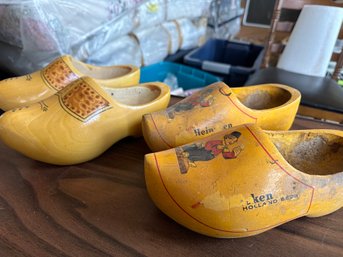 2 Pair Wooden Shoes - One From Heineken Beer