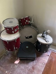 Drum Set With A Box Of Extras