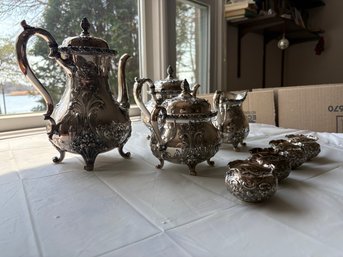 Antique Silver-plated Set Of Wilcox International Silver Company And Goldsmiths