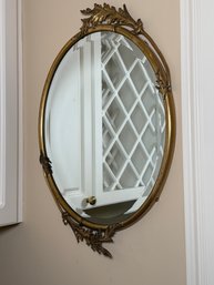 Antique Victorian Gilded Oval Mirror, 1 Of 2