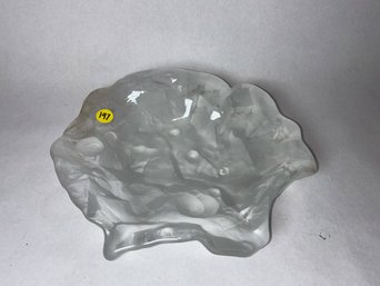 MIDCENTURY MODERN FROSTED ART GLASS BOWL