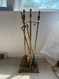 Brass Fireplace Tool Set