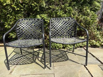 Pair Of Black Mid Century Patio Chairs