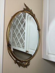 Antique Victorian Gilded Oval Mirror, 2 Of 2