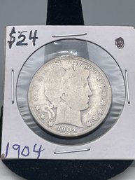 1904 Silver Barber Half-dollar.(22)