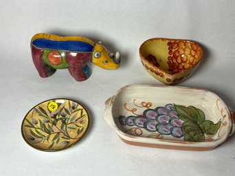 FOUR PIECES OF ITALIAN POTTERY