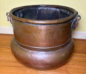 Large Copper Pot With Iron Handles