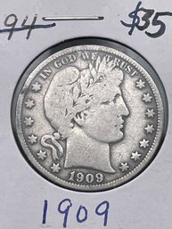 1909 Silver Barber Half Dollar (26)