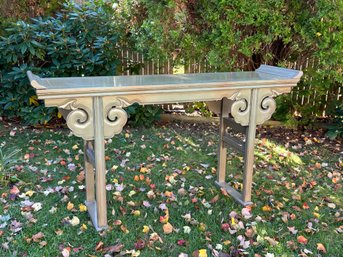 Beautiful Green Farmhouse Finish Entry Table