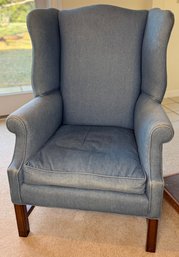 Wing Chair In Denim
