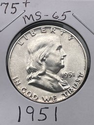 1951 Franklin Silver Half Dollar (30)