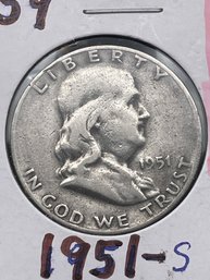 1951-S Silver Franklin Half Dollar (32)