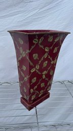 A Decorative Tin Painted Vase By Colonial Accent