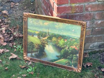 Castle Scene Print In Ornate Frame