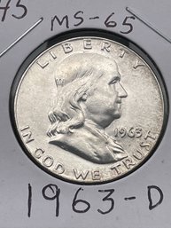 1963-D Franklin Silver Half Dollar (35)