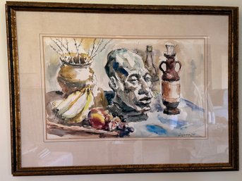 Framed Watercolor Signed L. Veeder